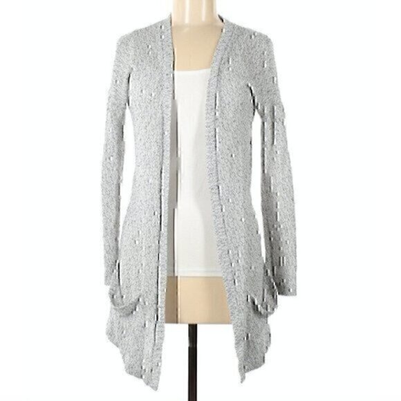 SPARKLE FADE URBAN OUTFITTERS White Black Open Marled Knit Cardigan Sweater XS - Picture 2 of 9